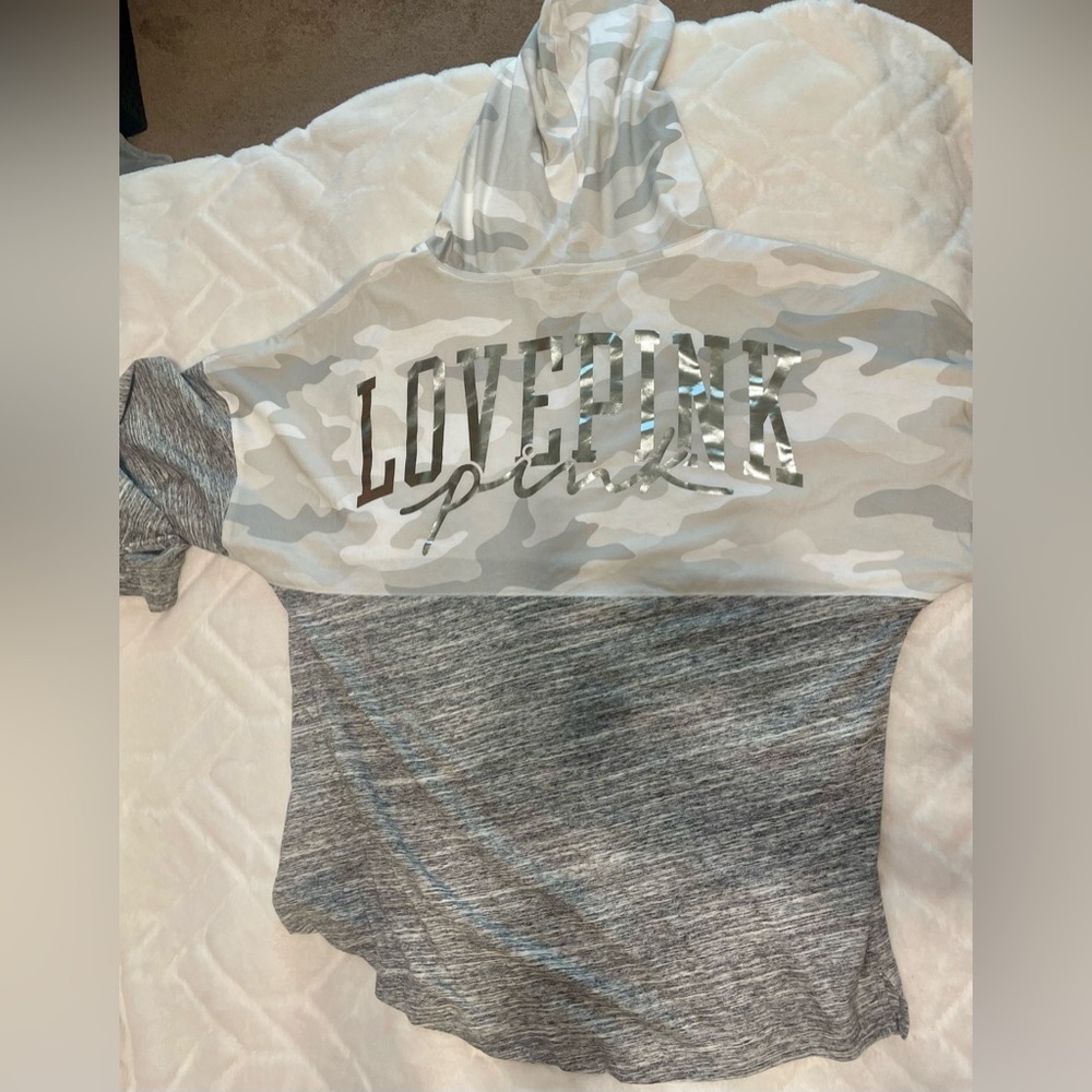 VS Pink Varsity Teeshirt Hoodie